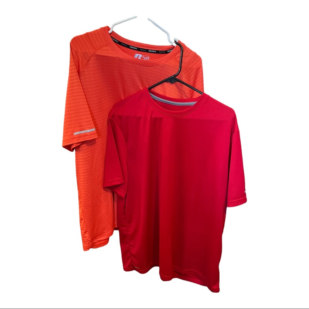 2 XL Russell dripower athletic short sleeved shirt